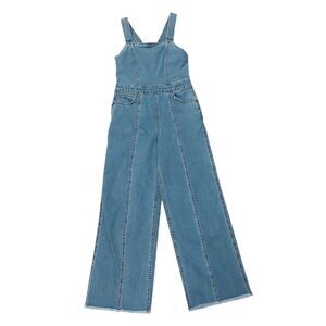 Billabong x Wrangler Sun Western Overalls Womens 26 Blue Raw Hem Stretch Denim